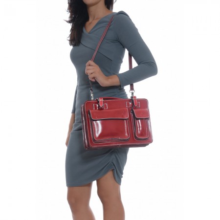 Kožená kabelka Isabella Rhea 309 Rosso